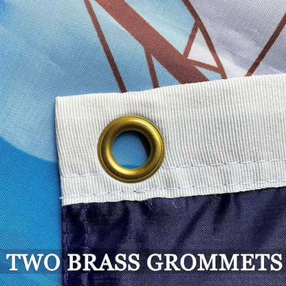 Navy Flag 2x3 Double Sided- Heavy Duty 3 Ply 210D- With Canvas Header & 2 Brass Grommets- Navy Flag 2x3 Outdoor Double Sided Heavy Duty