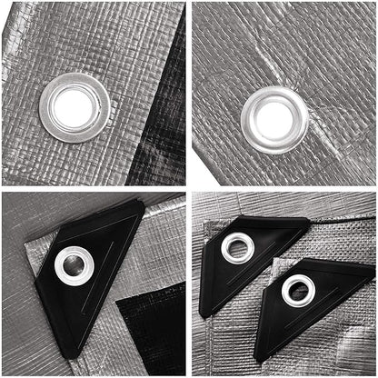 Yescom 12x24 Ft 10 Mil Poly Tarp Protective Cover Tarpaulin Heavy Duty Reversible Silver Black Tarps