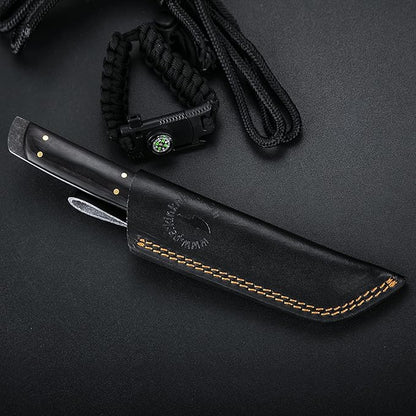 Perkin Handmade Fixed Blade Hunting Knives with Sheath-Full Tang Bushcraft Fixed-Blade Tanto Knives for Outdoor, Camping, Survival Tactical, Fighting, Hiking, Skinning, Hunter-Unisex Adults