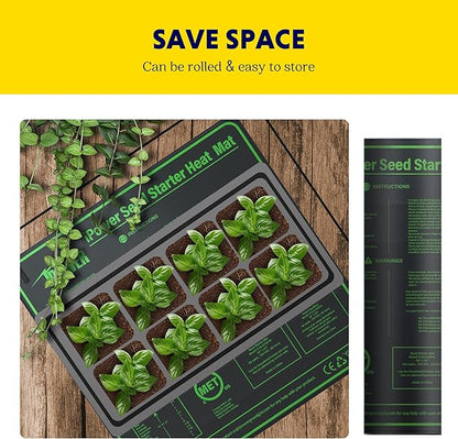 iPower 2 Pack Durable Seedling Heat Mat Warm 20" x 20" Hydroponic Heating Pad Waterproof for Seed Starting Greenhouse and Germination