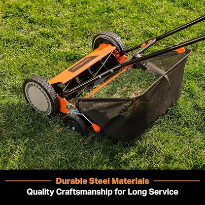 LawnMaster LMRM1801 Push Reel Lawn Mower 18-Inch 5-Blade