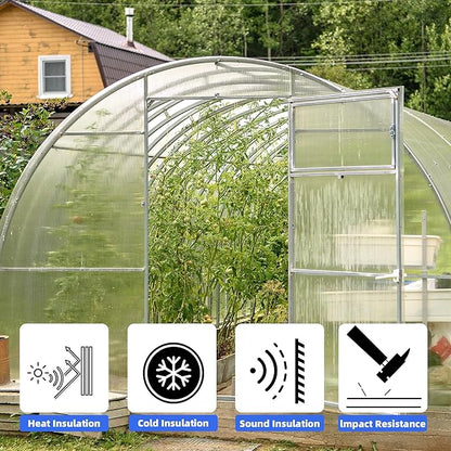 Pack 5 Polycarbonate Greenhouse Panels,Twin-Wall Polycarbonate Sheet 4' x 2' x 0.1'',Clear Polycarbonate Sheets for Greenhouse, Patio, and Roof Panels