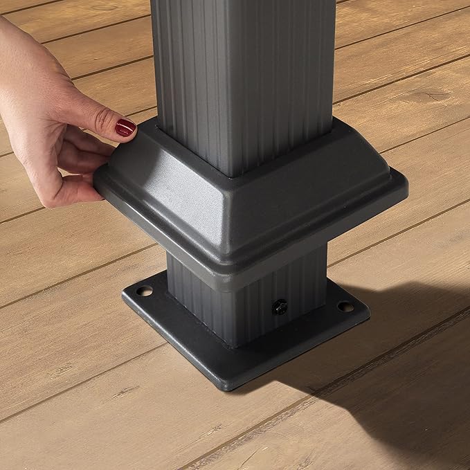 TOOLPORT Hardtop Gazebo 10x10 ft with Aluminum Frame and Approx. 8 mm Polycarbonate Roof