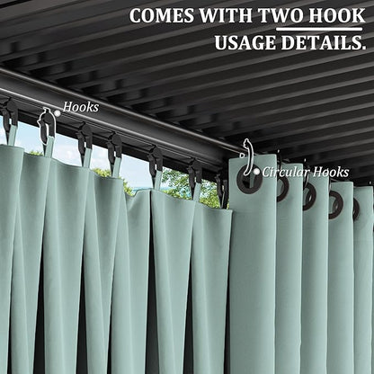 Gazebo Universal Replacement Privacy Curtain,12'×12' Gazebo Outdoor Waterproof Curtains, 4-Panels Sidewall Curtains with Double Zipper for Patio Canopy, Garden and Backyard (Curtain Only)