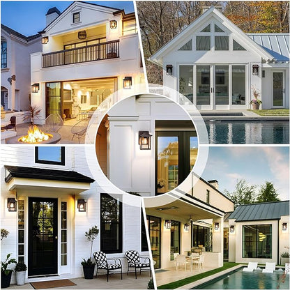 Outdoor Wall Lantern, Exterior Waterproof Wall Sconce Light Fixture, Dark Chocolate Front Door Mounted Lighting with Glass, Anti-Rust Porch Lamp
