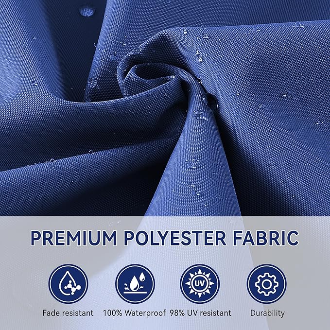 10' X 10' Cantilever Patio Umbrella Outdoor with Base Included Heavy Duty Double Top Windproof Square Offset Umbrellas with 360-degree Rotation for Pool Deck Backyard, Navy