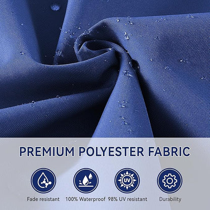 10' X 10' Cantilever Patio Umbrella Outdoor with Base Included Heavy Duty Double Top Windproof Square Offset Umbrellas with 360-degree Rotation for Pool Deck Backyard, Navy