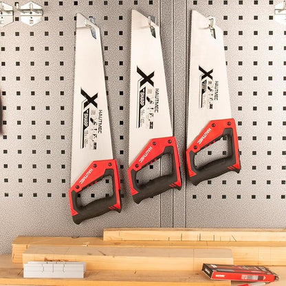 HAUTMEC 16" X-Sharp Universal Hand Saw for Speed, Cuts Quality and Accuracy, Fine-Cut Handsaw with 11 TPI Triple-Ground Teeth and 1mm Thickened Large Blade, Bi-Material Ergonomic Soft Handle – HT0152