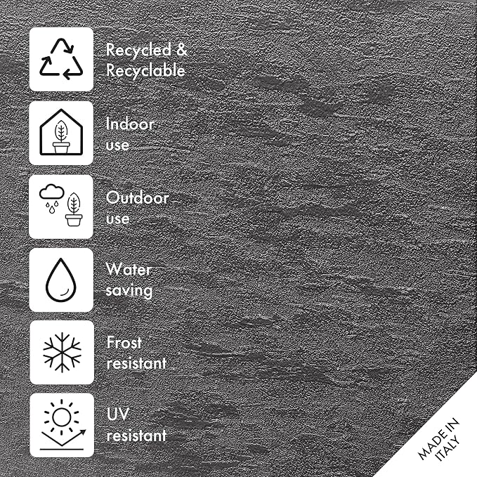 Deroma Gravity 10” Cube Planter | Light & Durable Plastic | Indoor or Outdoor Square Pot for Patio/Porch | Includes Water Reserve & Drain Plug | Trendy Planter for Plants, Flowers, Garden | Black