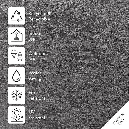 Deroma Gravity 10” Cube Planter | Light & Durable Plastic | Indoor or Outdoor Square Pot for Patio/Porch | Includes Water Reserve & Drain Plug | Trendy Planter for Plants, Flowers, Garden | Black