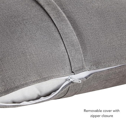 Greendale Home Fashions Sunbrella 20" Square Outdoor Throw Pillow with Removable Cover (Set of 2), Cast Slate 2 Count