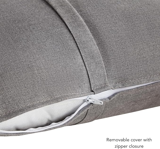 Greendale Home Fashions Sunbrella 21" x 14" Rectangle Outdoor Throw Pillow with Removable Cover (Set of 2), Cast Slate 2 Count