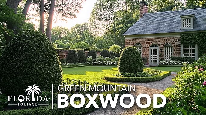 Green Mountain Boxwood | 10 Live Plants | Buxus sempervirens ‘Green Mountain’ | Evergreen Privacy Shrub | Compact Formal Garden Plants