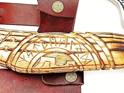 AX-7000 Custom Gift Forged Carbon Steel Viking Axe with Rose Wood Shaft, Viking Bearded Camping Axe