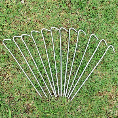 9 Inch Tent Stake Yard Inflatable Stakes Metal Tent Pegs Heavy Duty Ground Stake Fence Hooks Camping Spikes for Canopies, Tarp and Outdoor Christmas Decorations (30)