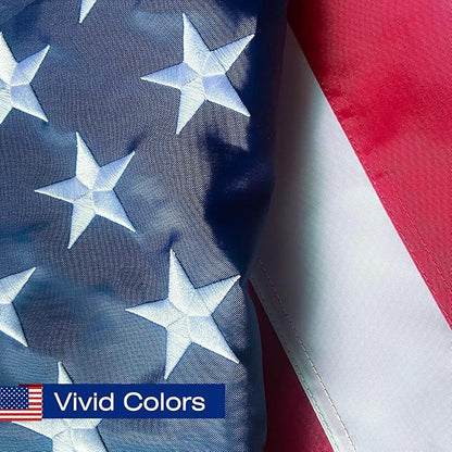 Pole Sleeve Flag 3x5,Us Flag Pole Sleeve,New 420D Polyester,Heavy Duty Durable TearProof,Embroidered Stars,Sewn Stripes,UV Protection,Water Resistant,Sleeved American Flag (Pole NOT Included)