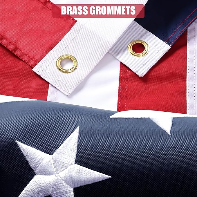 American Flag 30x60 Ft, Outdoor Premium US Flags, Heavy Duty Durable, 420D Polyester, Embroidered Stars, Brass Grommets
