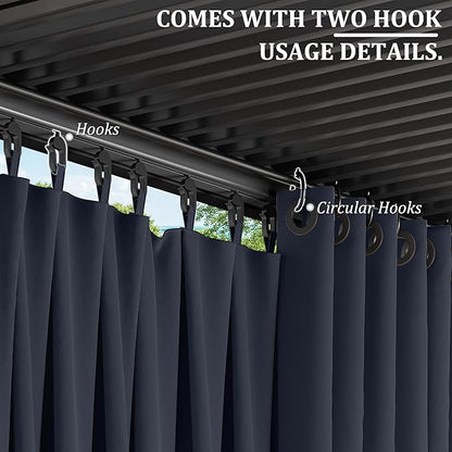 Gazebo Universal Replacement Privacy Curtain,10'×13' Gazebo Outdoor Waterproof Curtains, 4-Panels Sidewall Curtains with Double Zipper for Patio Canopy, Garden and Backyard (Curtain Only)