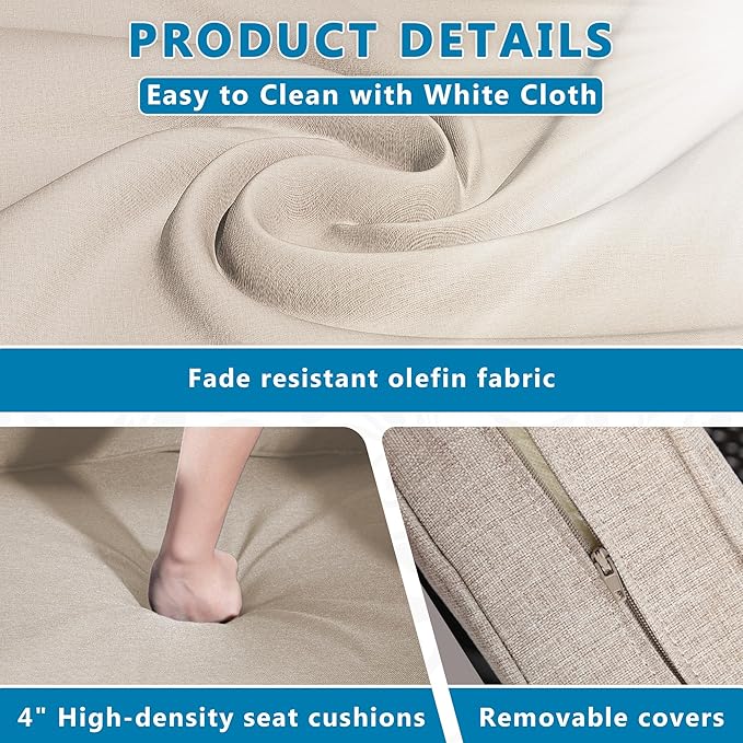 Vista Vibe Outdoor Patio Deep Seat Luxurious Chair - 360 Degree Swivel Glider Rocker Chair with Washable Cushions, Hand-Woven & All-Weather PE Rattan, Balcony, Yard (Brown/Beige)