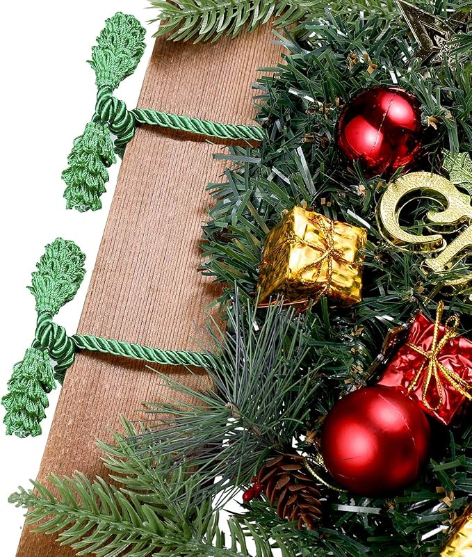 Shappy 12 Pieces Christmas Garland Banister Ties Christmas Decorative Reusable and Flexible Twist Ties for Garland, Banister Home Decoration