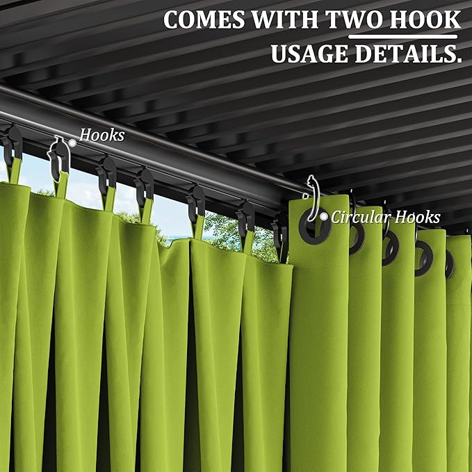 Gazebo Universal Replacement Privacy Curtain,10'×13' Gazebo Outdoor Waterproof Curtains, 4-Panels Sidewall Curtains with Double Zipper for Patio Canopy, Garden and Backyard (Curtain Only)