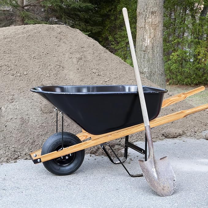 WILLBOND Wheel Barrow Handles Wood Replacement 59'' Wheelbarrow Handles Kit with 2 Wheelbarrow Wedge Heavy Duty Wood with Tough Seal Coat and Pre Drilled Holes for Wheelbarrows, Easy Install