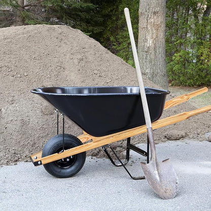 WILLBOND Wheel Barrow Handles Wood Replacement 59'' Wheelbarrow Handles Kit with 2 Wheelbarrow Wedge Heavy Duty Wood with Tough Seal Coat and Pre Drilled Holes for Wheelbarrows, Easy Install