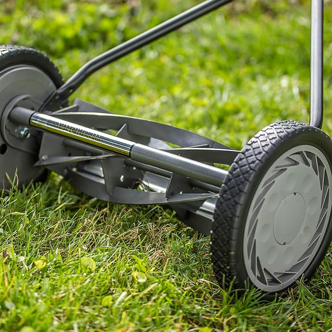 American Lawn Mower Company 1415-16 16-Inch 5-Blade Push Reel Lawn Mower, 5-Blade, Gray