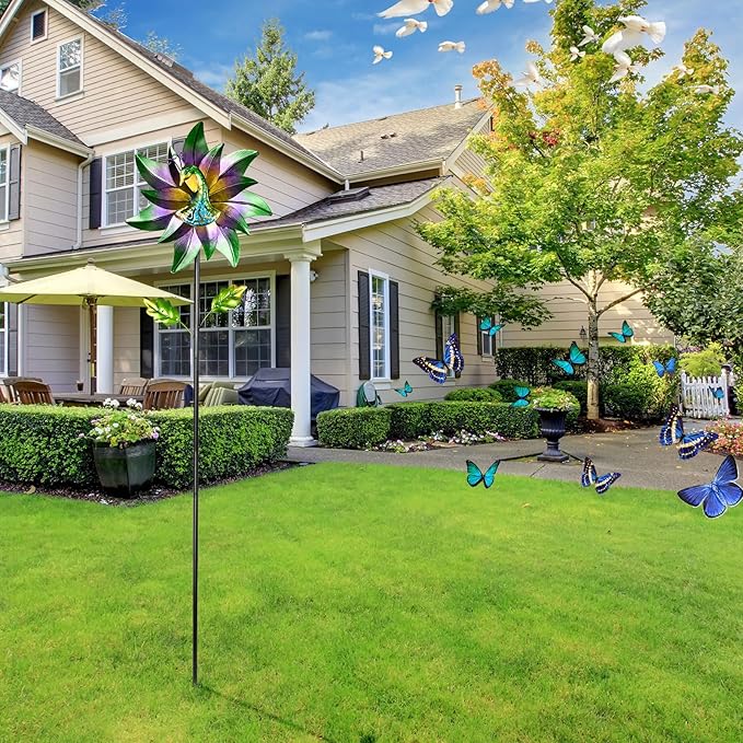 Decorative Garden Stakes Wind Spinners Outdoor Clearance Metal Yard Art Gifts for Women Grandma Mom for Lawn Patio Yard Pathway Driveway Ornaments