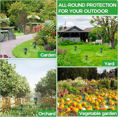 Mole Repellent for Lawns, Mole Killer Solar Powered, Snake Away Repellent for Outdoors,Ultrasonic Gopher Vole Repellent Killer Screw Keep Skunk Chipmunk Armadillo Groundhogs Out Your Yard, 4 Pack