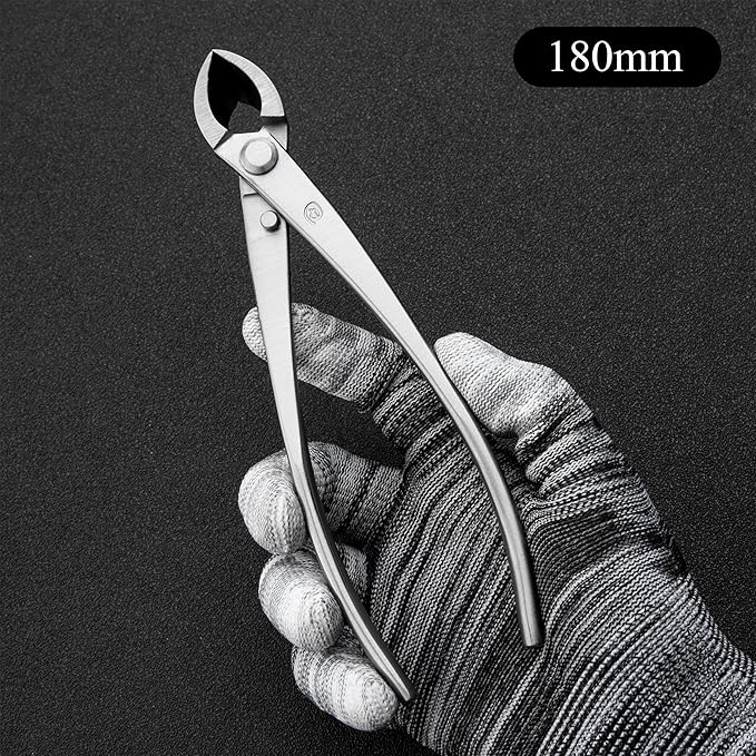 Small Size TianBonsai Bonsai Tools 5-Piece Alloy Steel Bonsai tool Kit In Cluding 180mm Long Handle Scissors / 180mm Branch Cutter / 180mm Knob Cutter / 200mm Straight Root Hook/Tweezers (NBKS5-01)