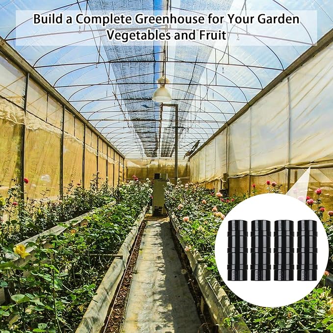 50 PCS Greenhouse Clips 3/4 inch Plastic Greenhouse Clamps 20mm Black ABS Snap Clamp Tube Clip Garden Buildings Tube Clip for Greenhouse Film Sunshade Nets Frame Shelters- Outer Ø 0.95” inner Ø 0.78”