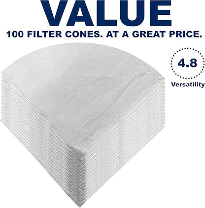(100 Pack) Commercial 10" Deep Fryer Oil Filters, Maple Syrup Filters, Beeswax Filters, Grease Filter Cones, Best For Restaurants, Cafes, Food Trucks, Hotels