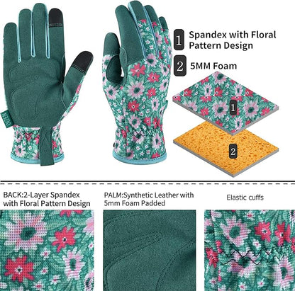 Gardening Gloves for Women and Men, Garden Gloves with Touch Screen, Thorn Proof Puncture Resistant Working Gloves, Gardening Gifts for Women, Size Large