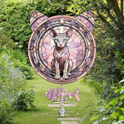 Sphynx Cat Wind Spinner, Sphynx Cat Wind Spinner Hanging for Yard and Garden