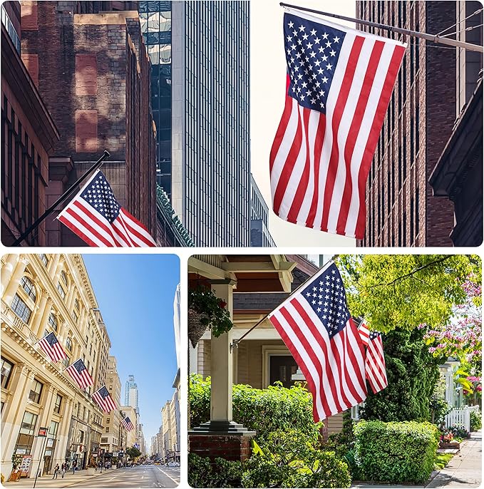 1x1.5 Ft American Flag - Outdoor Heavy Duty Durable 210D Oxford Polyester US Flag with Embroidered Stars & Brass Grommets