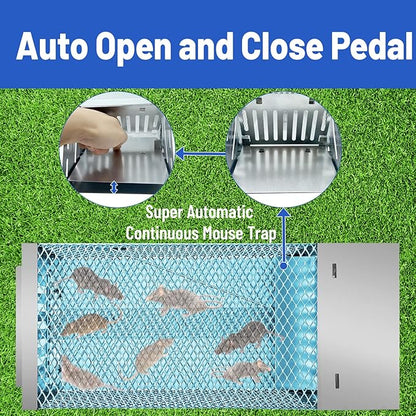 Humane Rat Trap, Automatic Continuous Cycle Mouse Traps, Catch Rat Trap Cage, That Work for Indoor and Outdoor Small Animal - Mouse Voles Hamsters Live Cage Catch and Release