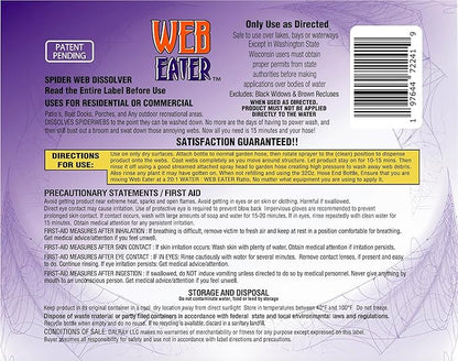 1 Gallon Concentrated Spider Web Washaway Spray with Nozzle- Natural & Long Lasting up to 6 Months