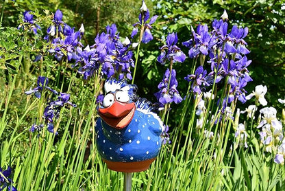 Ceramic Garden Decor - Bird Lawn stake - Outdoor statue - Perfect, unique gifts for gardeners woman, men, yard gifts - Handmade, Frostproof