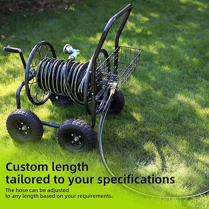 Worth Leader Short Garden Hose 3/4 in. x 10 ft. -No Kink, Flexible, Leakproof, Male to Female Fittings -Heavy Duty Durable PVC Lightweight Water Pipe with Brass Aluminum End for Household & Commercial