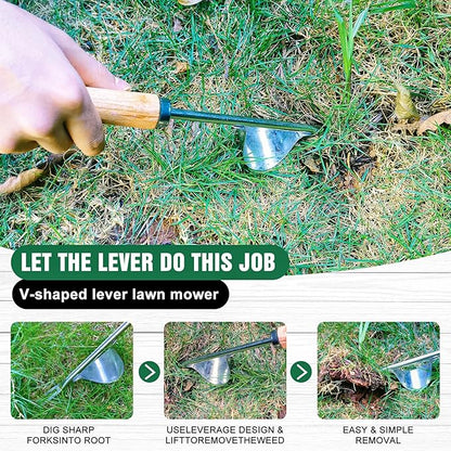 Hand Weeder Tool, Stainless Steel 2 Pcs Weeder Tool for Garden and Farm,Weeding Tool for Gardening,Garden Weeder, Weed Pulling Tool, Weed Puller Tool