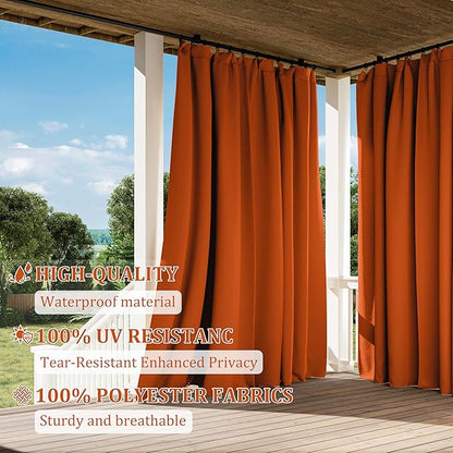Gazebo Universal Replacement Privacy Curtain,12'×20' Gazebo Outdoor Waterproof Curtains, 4-Panels Sidewall Curtains with Double Zipper for Patio Canopy, Garden and Backyard (Curtain Only)