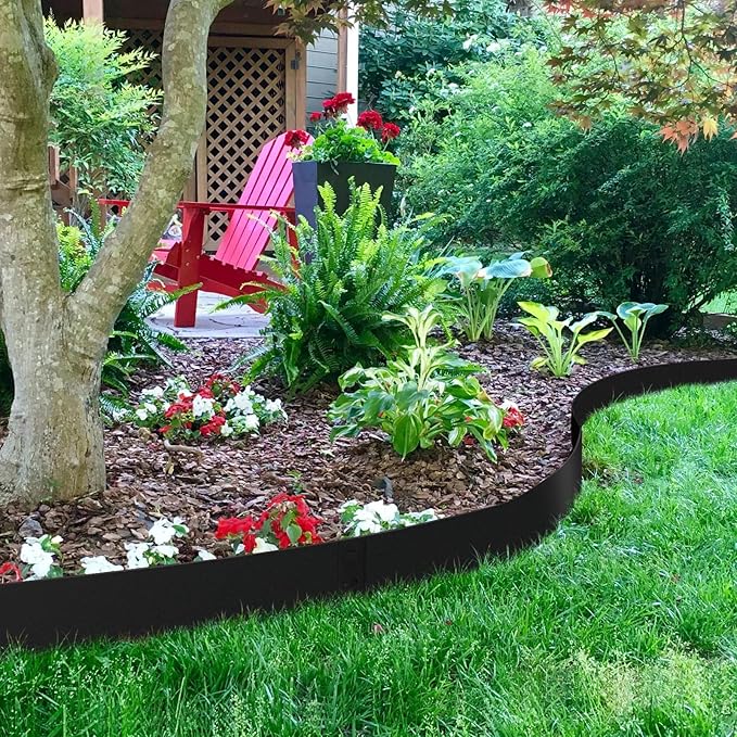 Metal Landscape Edging 42 Inch Strips, Steel Landscape Edging 6.3 Inch Depth, 6 Pack Hammer in Landscape Edging, Metal Edging for Landscaping