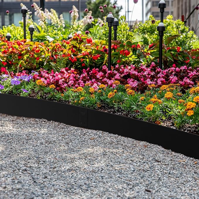 42" L X 7.9" H Metal Landscape Edging, 6 Pack Heavy Duty Galvanized Steel Garden Edging,42 Inch Garden Edging Border for Lawn, Pathway, Yard
