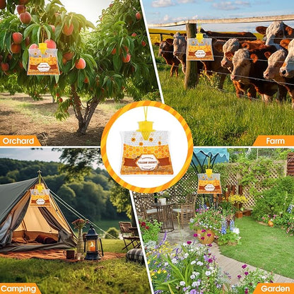 8 Pack Carpenter Bee Traps for Outside Disposable Wasp Traps Outdoor Hanging Yellow Jacket Trap Hornet Trap Bee Killer Wasp Catcher for Patio, Garden