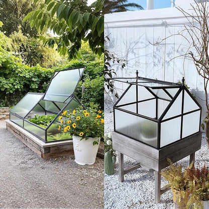 6PCS Polycarbonate Greenhouse Panels, 4' x 2' x 0.32'' Three-layer Honeycomb Panels Polycarbonate Sheet, Clear Waterproof UV Protected Corrugated Plastic Roof Panels for Greenhouse Replacement