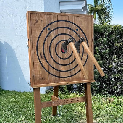 Professional Throwing Axes, 16.1" Throwing Tomahawk Axe with 1065 High Carbon Steel & Wooden Handle, Perfect for Axe Throwing Game for Backyard, Competition and Recreation