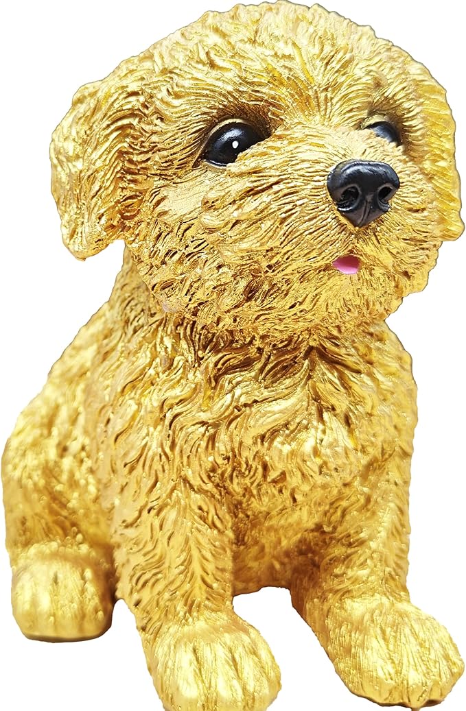 Dog Statue for Outdoor Maltese Dog Ornament Resin Bichon Frise Statue for Home Decor