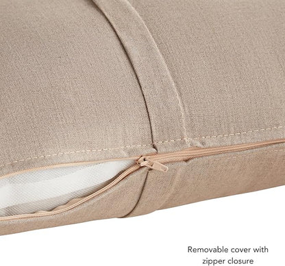 Greendale Home Fashions Sunbrella 20" Square Outdoor Throw Pillow with Removable Cover (Set of 2), Cast Ash 2 Count