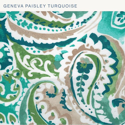 Honeycomb Outdoor Lumbar Pillow 2-Pack, 22 x 12, Geneva Paisley Turquoise Throw Pillows for Patio Furniture